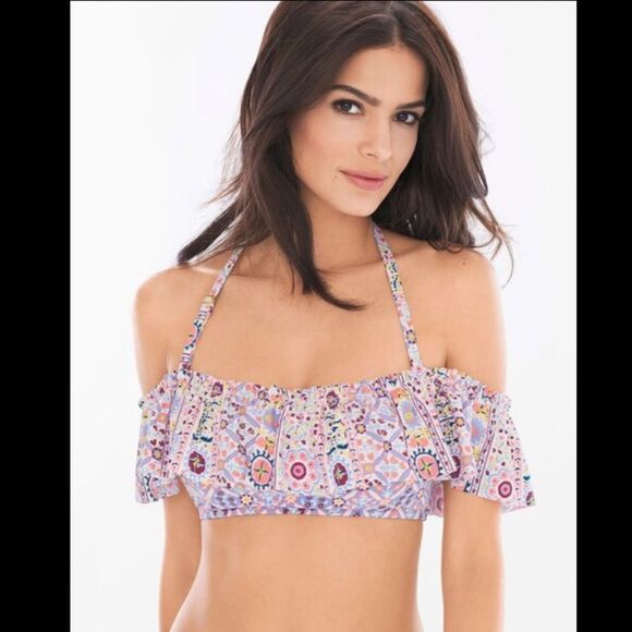 Bleu Rod Beattie Positano Off The Shoulder Bandeau Bikini Swim Top Size 14 Large